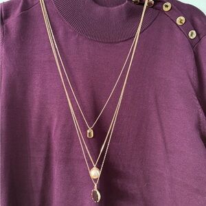 Elegant Rose Gold 3 Layered Necklace